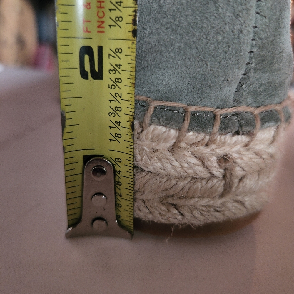 Talbots Quinn Horsebit Bow Suede Platform Espadrilles Slip On Shoes Sagebrush 7 - Picture 9 of 10
